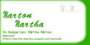 marton martha business card